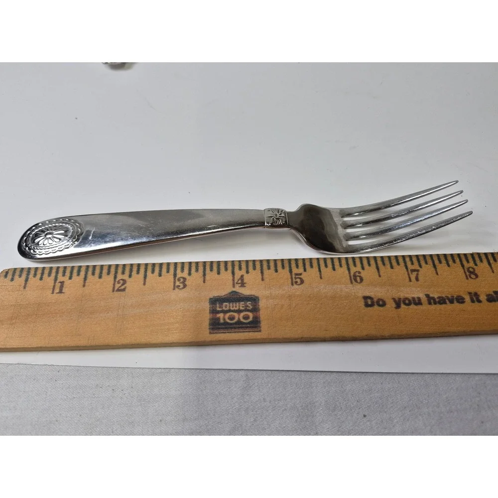 Ralph Lauren 1995 Stainless Steel Dinner Fork Medallion Sunburst Telluride vtg